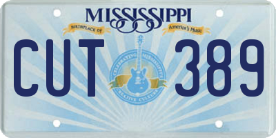 MS license plate CUT389