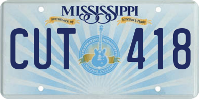 MS license plate CUT418