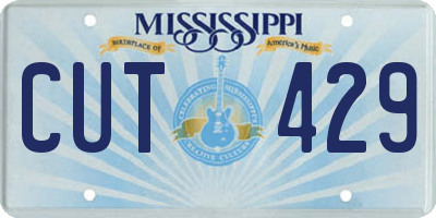 MS license plate CUT429