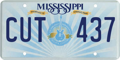 MS license plate CUT437