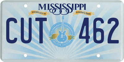 MS license plate CUT462
