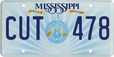 MS license plate CUT478