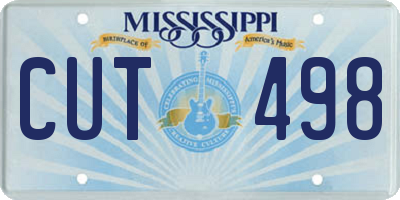 MS license plate CUT498