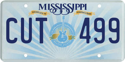 MS license plate CUT499
