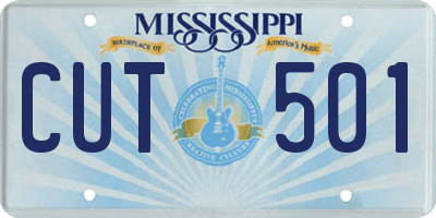 MS license plate CUT501
