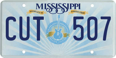 MS license plate CUT507