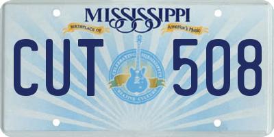 MS license plate CUT508