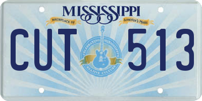 MS license plate CUT513