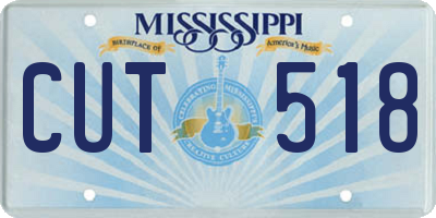 MS license plate CUT518
