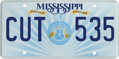 MS license plate CUT535