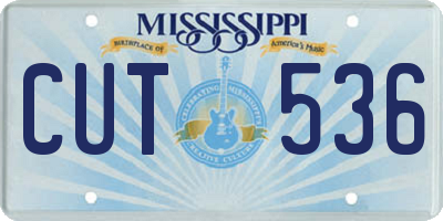 MS license plate CUT536