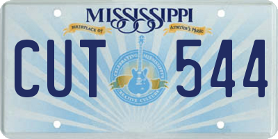 MS license plate CUT544