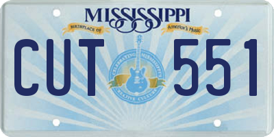MS license plate CUT551