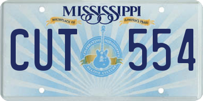 MS license plate CUT554
