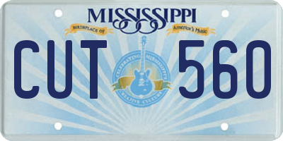 MS license plate CUT560