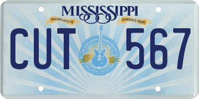 MS license plate CUT567
