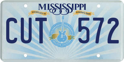 MS license plate CUT572