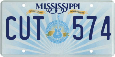 MS license plate CUT574