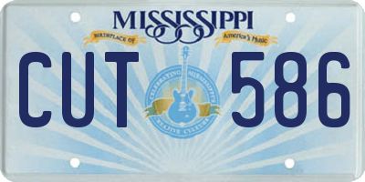 MS license plate CUT586