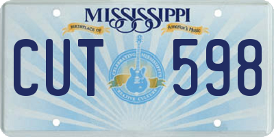 MS license plate CUT598