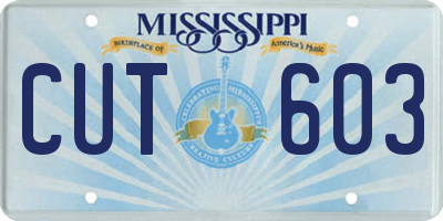 MS license plate CUT603