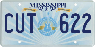 MS license plate CUT622