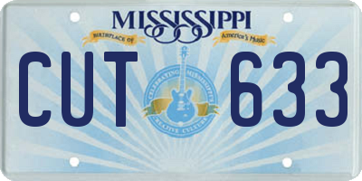 MS license plate CUT633