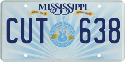 MS license plate CUT638