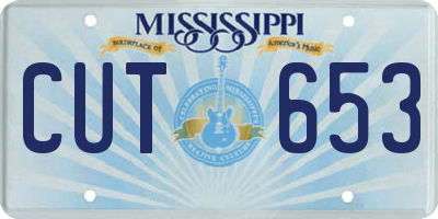 MS license plate CUT653