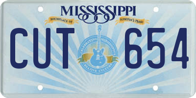 MS license plate CUT654