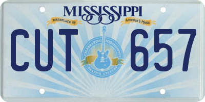 MS license plate CUT657
