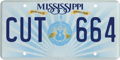 MS license plate CUT664