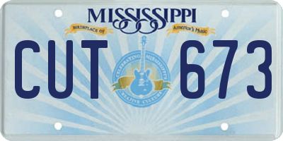 MS license plate CUT673