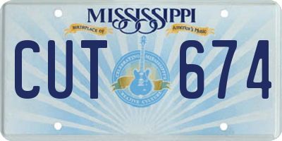 MS license plate CUT674