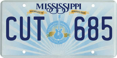MS license plate CUT685