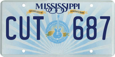 MS license plate CUT687