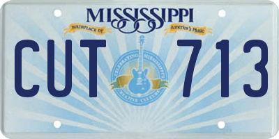 MS license plate CUT713