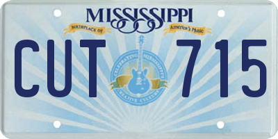 MS license plate CUT715
