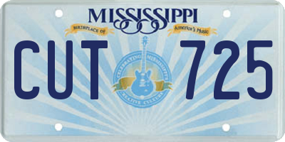 MS license plate CUT725