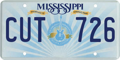 MS license plate CUT726