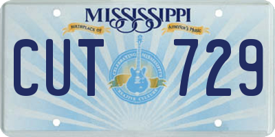 MS license plate CUT729