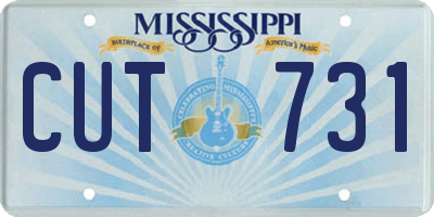 MS license plate CUT731