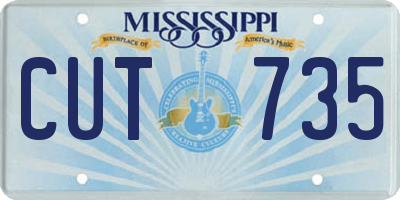 MS license plate CUT735