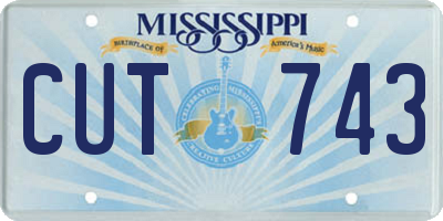 MS license plate CUT743
