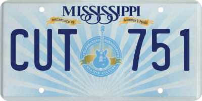 MS license plate CUT751