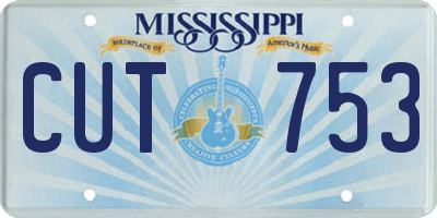 MS license plate CUT753
