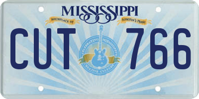 MS license plate CUT766