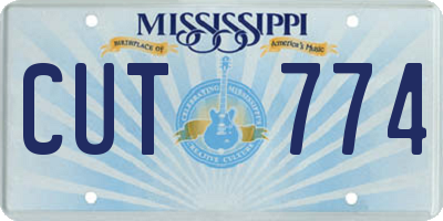 MS license plate CUT774