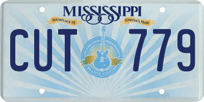 MS license plate CUT779