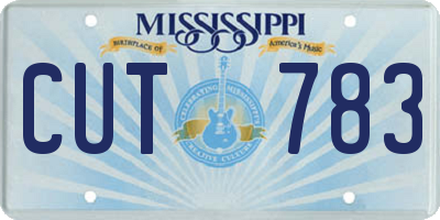 MS license plate CUT783